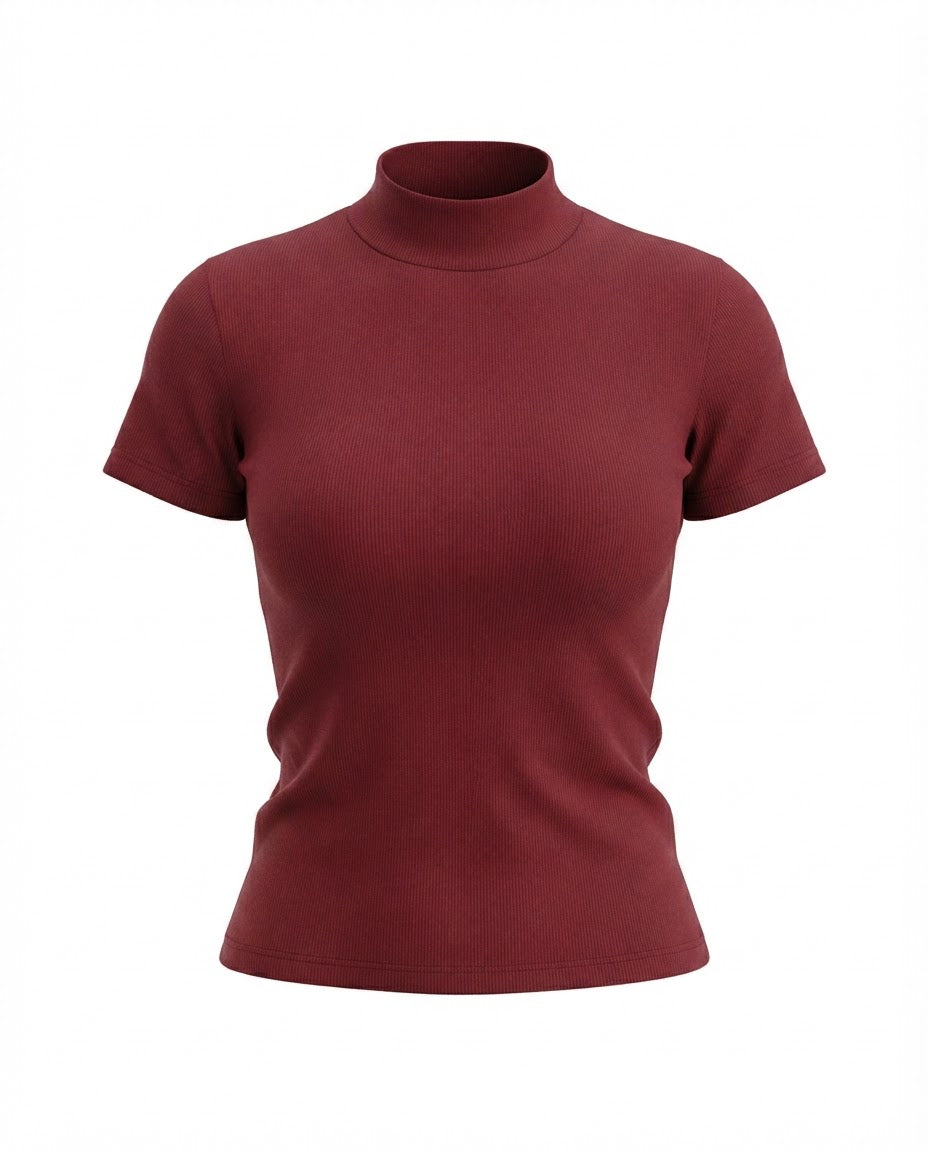 Blusa gola alta manga três por quatro inverno malha ribana - Chumbo