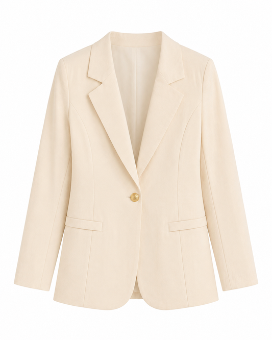 Blazer de Alfaiataria com forro interno - Bege