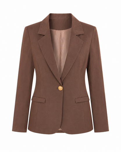 Blazer de Alfaiataria com forro interno - Marrom