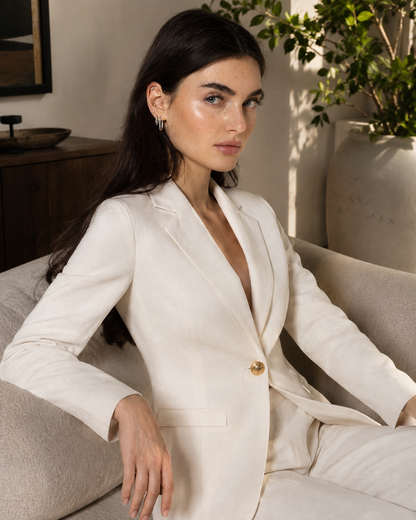 Blazer de Alfaiataria com forro interno - Branco