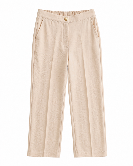 Calça Alfaiataria corte reto - Bege