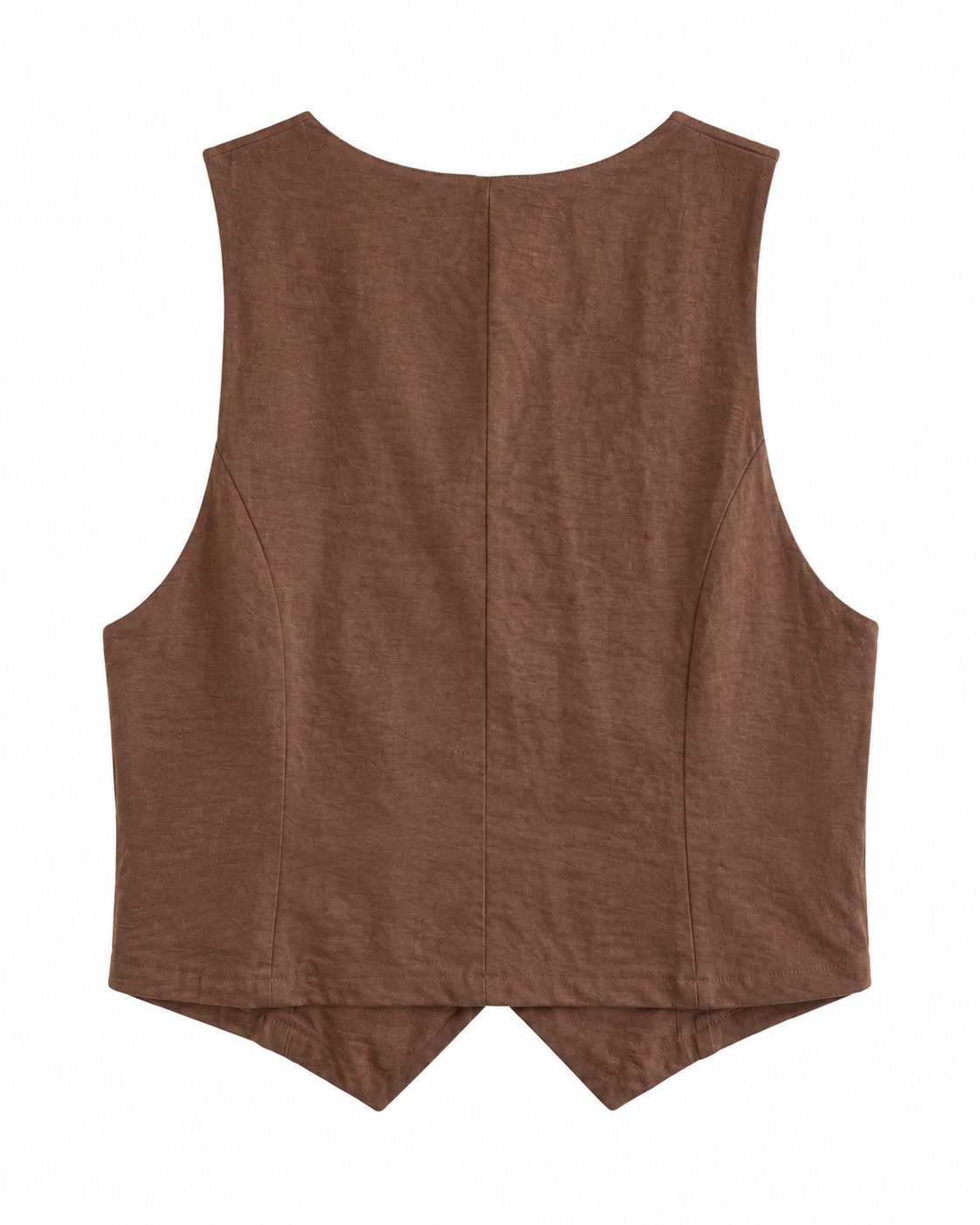 Colete feminino alfaiataria fake bolso - Marrom