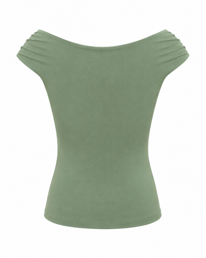 Blusa feminina ombro a ombro malha suplex - Verde