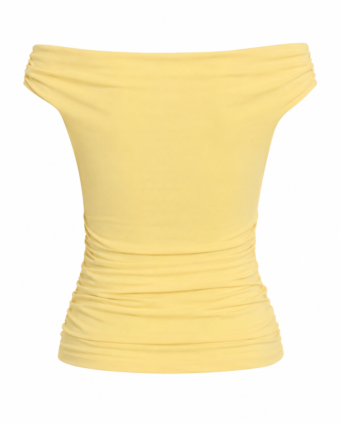 Blusa feminina ombro a ombro malha suplex - Amarelo