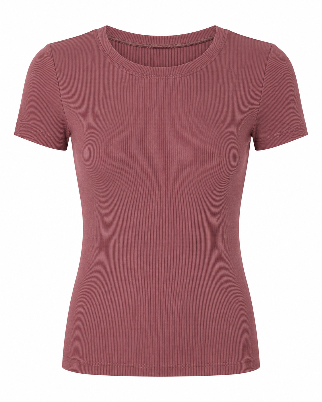 Blusa T-shirt Gola Careca Malha Ribana Poliéster - Preto