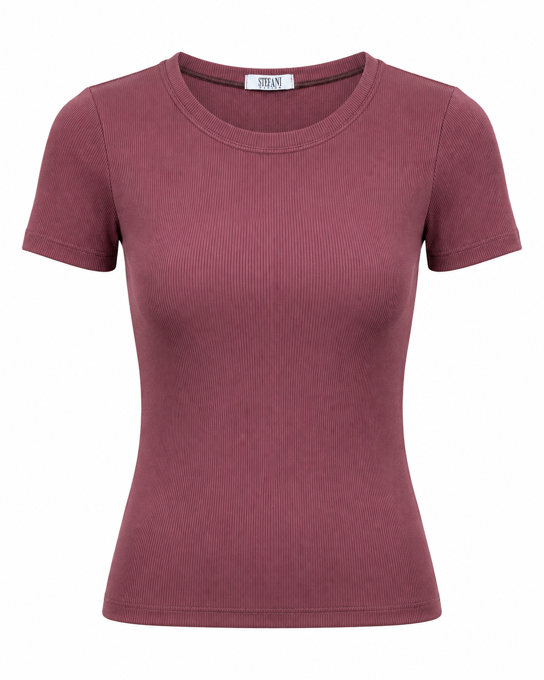 Blusa T-shirt Gola Careca Malha Ribana Poliéster - Preto