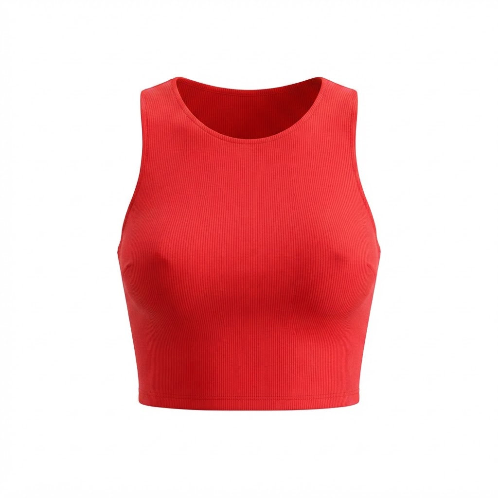 Cropped feminino duplo forro frente e verso malha ribana poliéster - Cinza