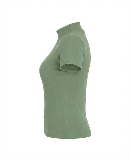 Blusa gola alta manga três por quatro inverno malha ribana - Verde Menta