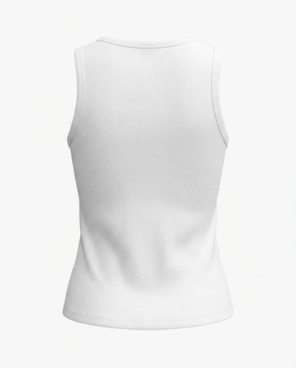 Blusa regata viés alto padrão malha algodão - Branco