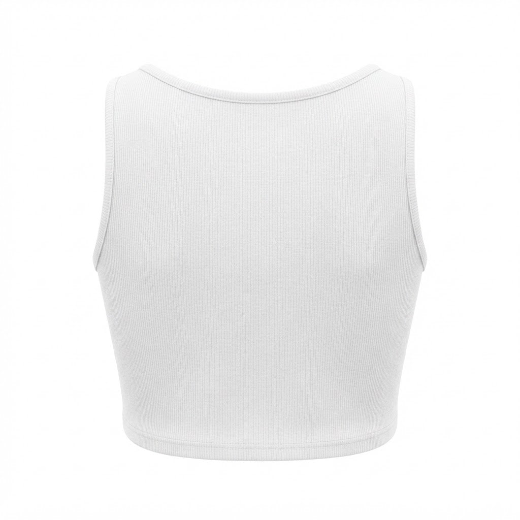 Cropped feminino duplo forro frente e verso malha ribana poliéster - Branco