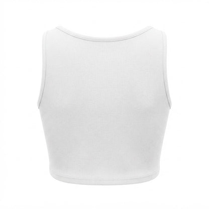 Cropped feminino duplo forro frente e verso malha ribana poliéster - Branco