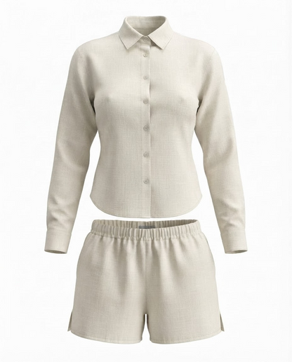 Conjunto Linho Elegance Camisa Social e Short