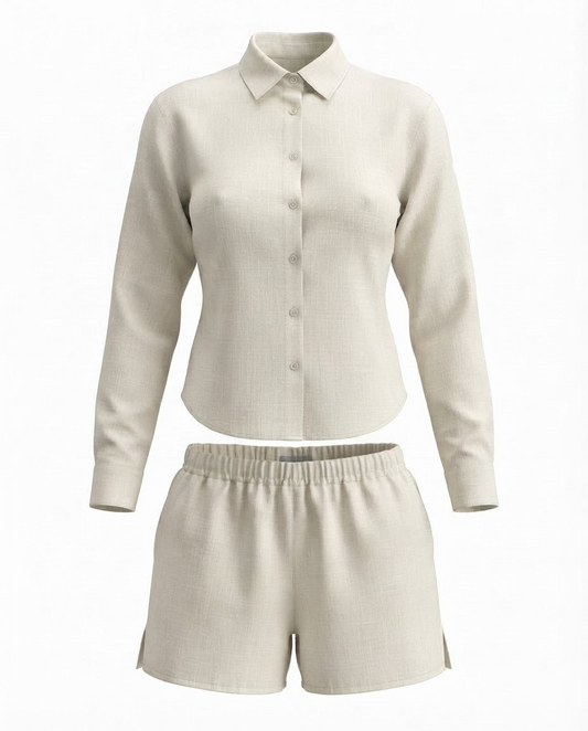 Conjunto Linho Elegance Camisa Social e Short